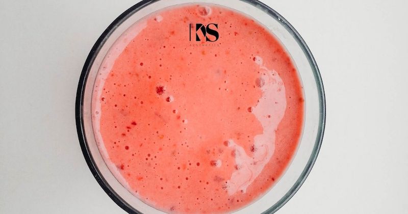 Watermelon Collegen Drink In a Clear Cup