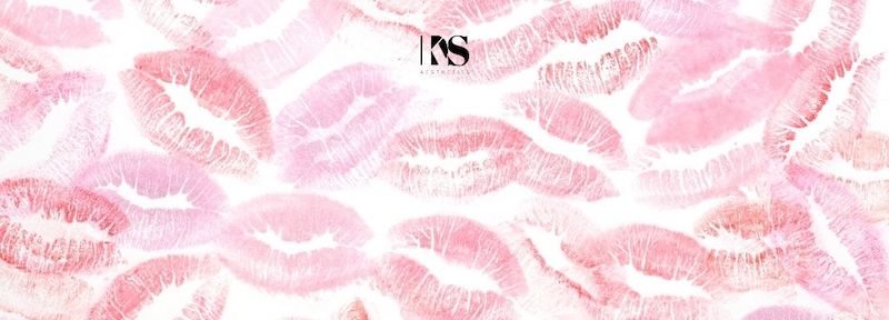 Plump lipstick kisses show plump lips after working with Dr. Karen Szymanski without the need for injections 